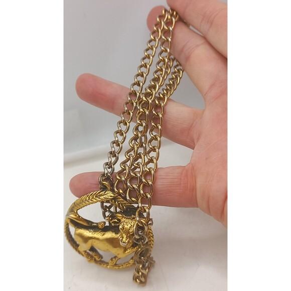 Signed Tortolani Taurus the Bull Zodiac Pendant Necklace April/May - Picture 7 of 12